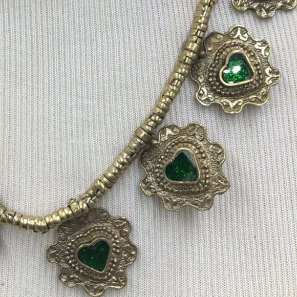 Floral Choker Necklace, Tribal Antique Necklace, Antique Necklace - Picture 4 of 5